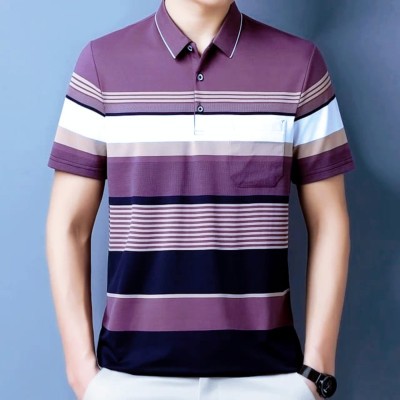 Mens China pocket Polo T-Shirt--merun step