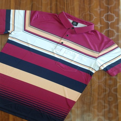 Mens China pocket Polo T-Shirt--red