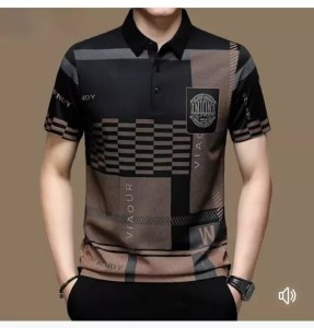 Mens China Polo T-Shirt-- black