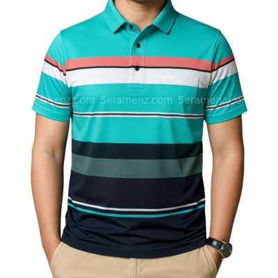 Mens China pocket Polo T-Shirt--pest