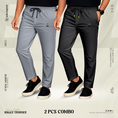 Premium UP Baggy Trouser (2 pcs combo)~black ,skyash