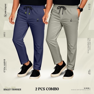 Premium UP Baggy Trouser (2 pcs combo)~ nevy-blue , ash