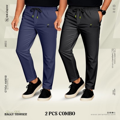 Premium UP Baggy Trouser (2 pcs combo)~ black , nevy-blue