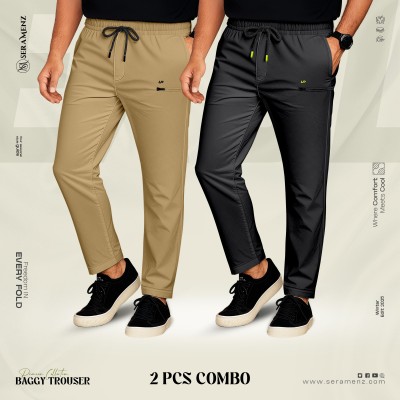 Premium UP Baggy Trouser (2 pcs combo)~biscuit , black