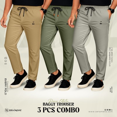 Premium UP Baggy Trouser (3 pcs combo)~biscuit ,olive , ash