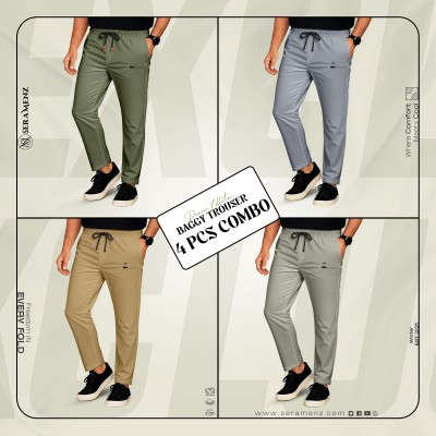 Premium UP Baggy Trouser (4 pcs combo)~biscuit ,olive ,skyash, ash