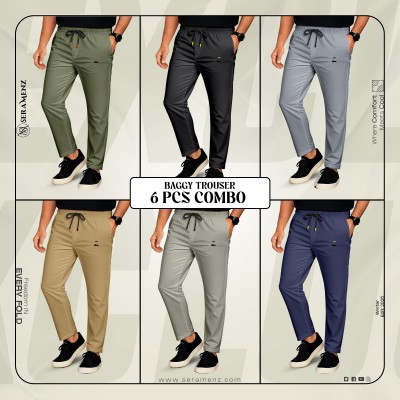 Premium UP Baggy Trouser (6 pcs combo)~biscuit ,blue ,black, ash, olive, skyash
