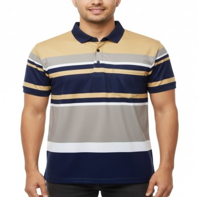 Mens China pocket Polo T-Shirt--yellow