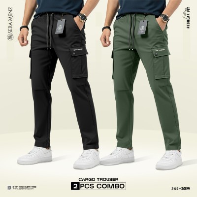 Mens Premium Cargo Trouser -( 2 pcs combo) ~black, olive