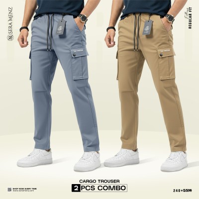 Mens Premium Cargo Trouser -(2 pcs combo) ~biscuit, skyash