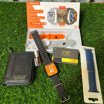 KEQIWEAR KW25 MAX Smart Watch + (Free Card Holder - Vampire Blood Perfume- 1 strap & vip member card )