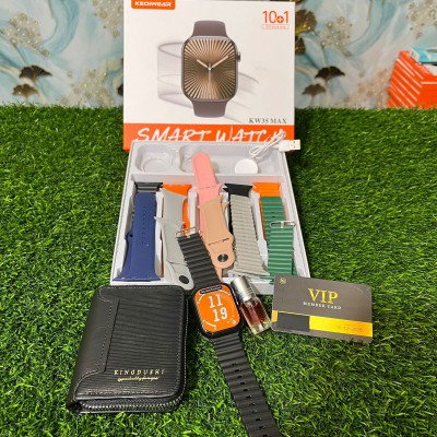 KEQIWEAR KW35 MAX Smart Watch 10 strap  + (Free Card Holder - Vampire Blood Perfume & vip member card )
