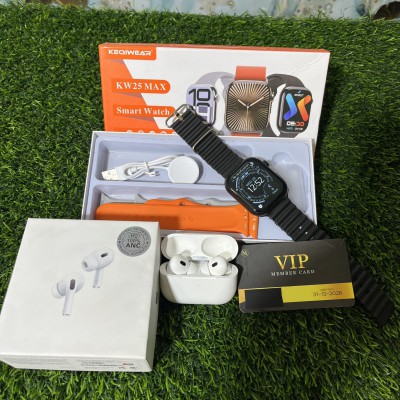 KEQIWEAR KW25 MAX Smart Watch + Airpods 2pro white colour--- BEST COMBO