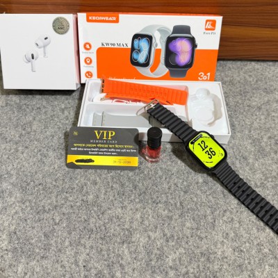 KEQIWEAR KW 90 MAX Smart Watch + Airpods 2pro white colour--- BEST OFFER