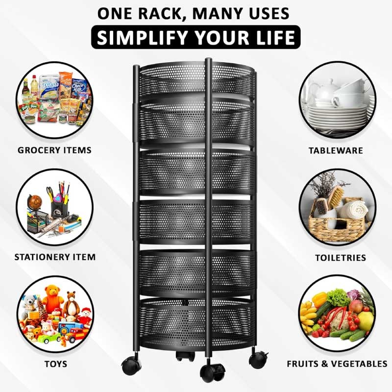 6 Layer Round Shape Kitchen Rack || 1215